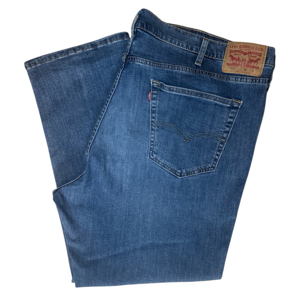 Levis 541 Jeans W48 L30 Men's All Season Tech Blue Jeans Athletic Fit Tapered